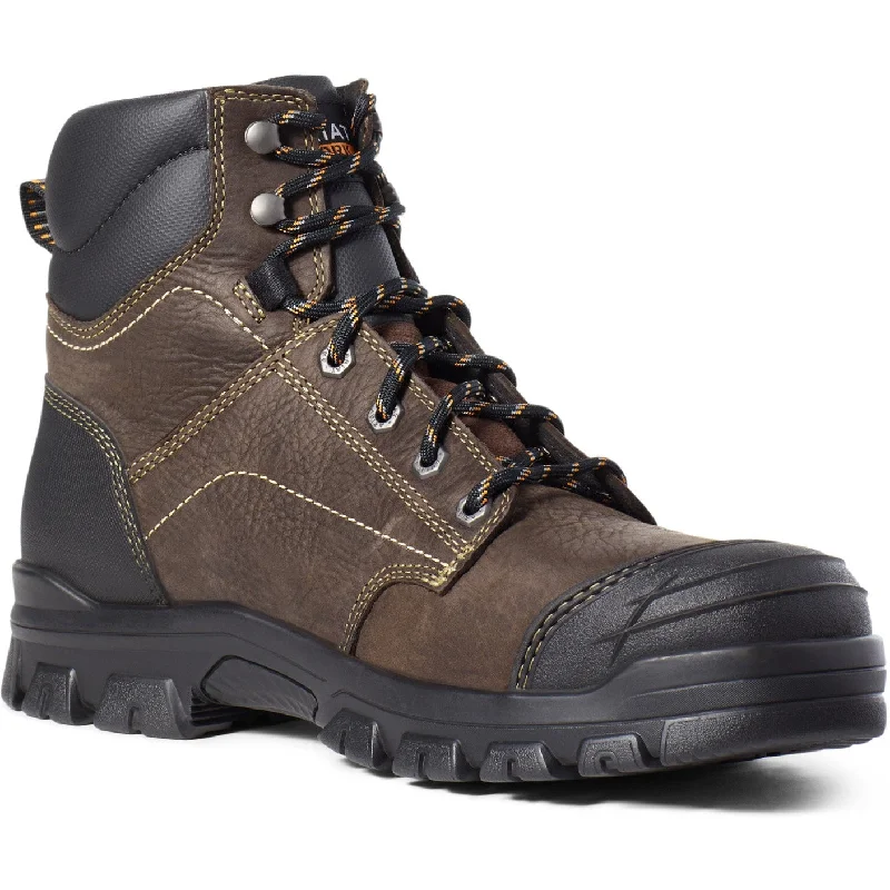 Ariat Men's Treadfast 6"" Steel Toe WP Work Boot - Brown - 10034673