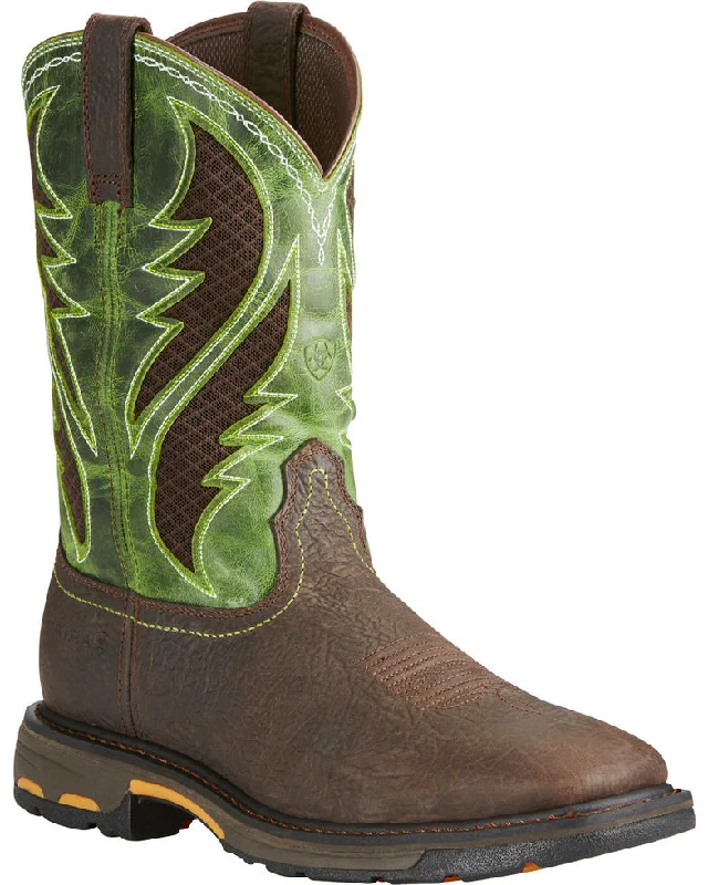 Ariat Men's WorkHog VentTEK Comp Toe Pull-On Safety Work Boots Style 10020084