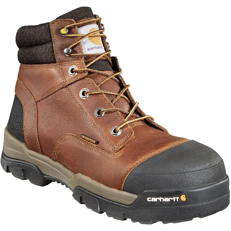 Carhartt Men's Ground Force 6"" Comp Toe WP Work Boot - Brown - CME6355