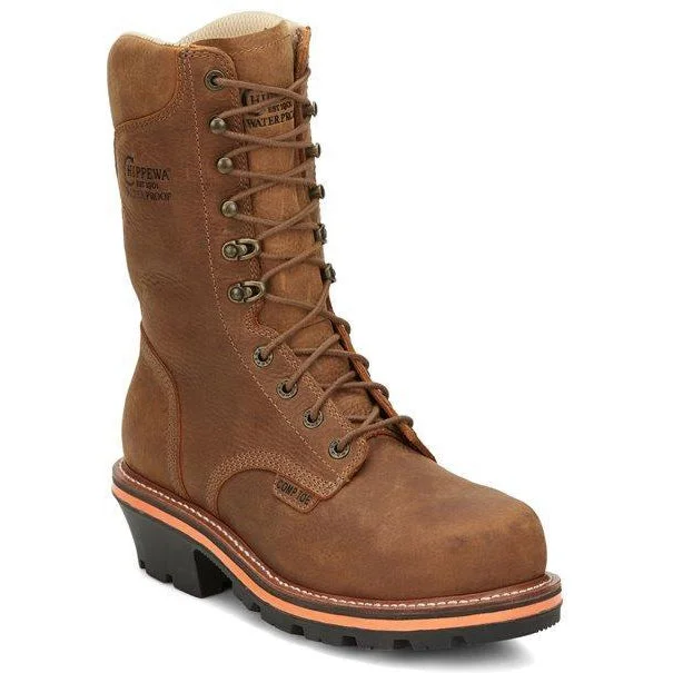 Chippewa Men's Thunderstruck 10"" Nano Comp Toe Work Boot Brown- TH1030