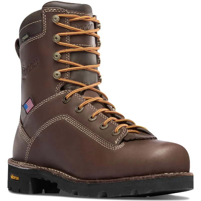 Danner Men's Quarry USA Made 8"" Alloy Toe WP Work Boot - Brown - 17307