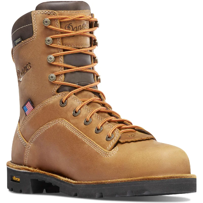 Danner Men's Quarry USA Made 8"" Alloy Toe WP Work Boot - Brown - 17317