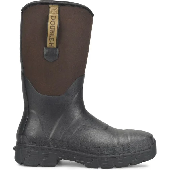 Double H Men's Albin 13"" Wide ST Rubber Work Boot - Brown - DH2106