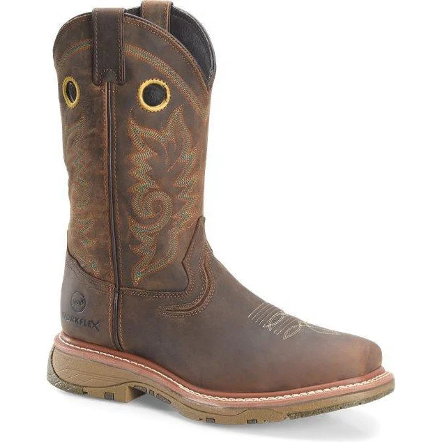 Double H Men's Elijah 12"" Comp Toe Western Work Boot - Brown - DH5241