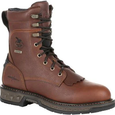 Georgia Men's Carbo Tec LT 8"" Soft Toe WP Lacer Work Boot -Brown- GB00309