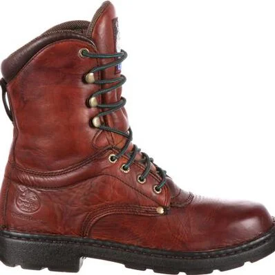 Georgia Men's Eagle Light 8"" Slip Resistant Work Boot -Wildwood- G8083