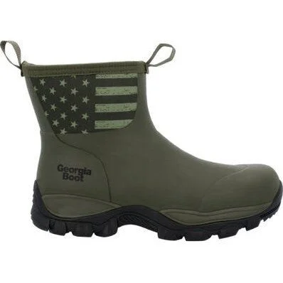 Georgia Men's GBR 8"" WP Mid Rubber Work Boot - Dark Green - GB00631