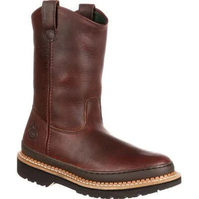 Georgia Men's Giant 11"" Wellington Pull On Work Boot -Brown- G4274