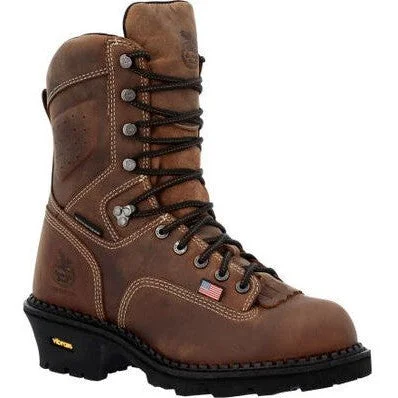 Georgia Men's USA 9"" Soft Toe WP Logger Work Boot- Horse- GB00539