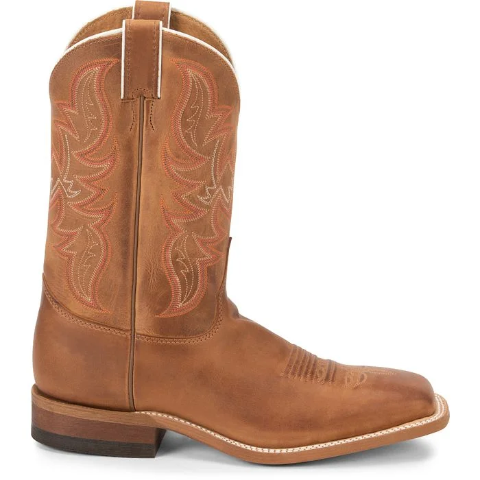 Justin Mens Bent Rail Square Toe Western Boots Style BR735