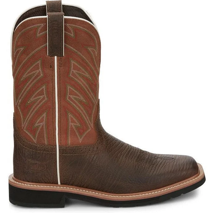 Justin Men's Electrician 11"" Western Work Boot - Brown - SE4560