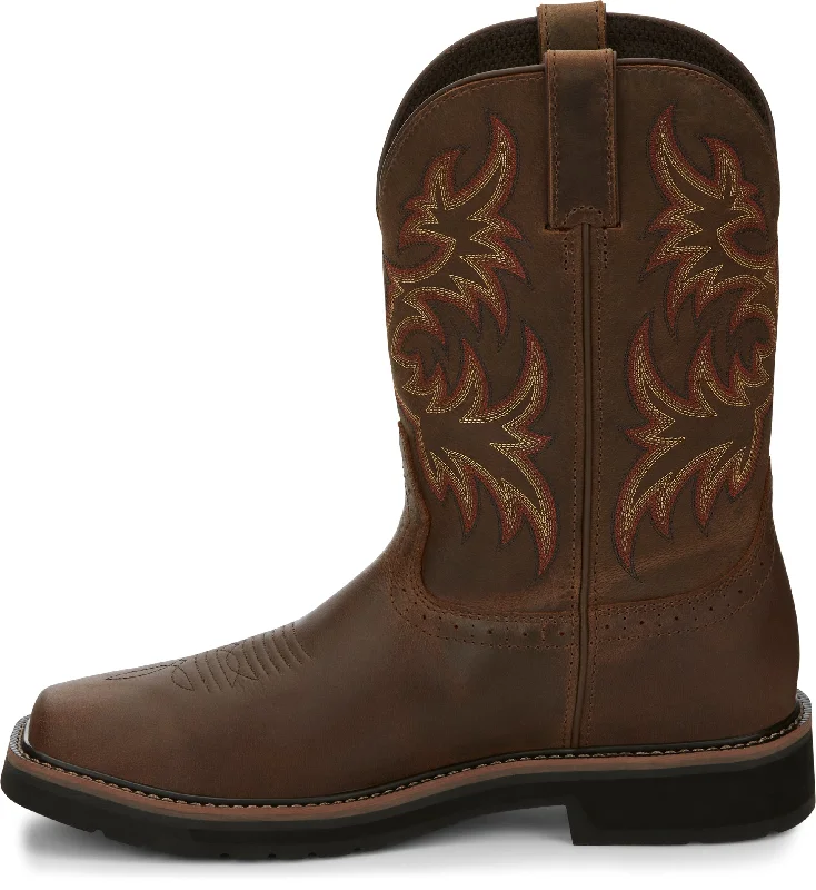 Justin Men's Stampede Driller Brown Steel Toe Work Boots SE4690