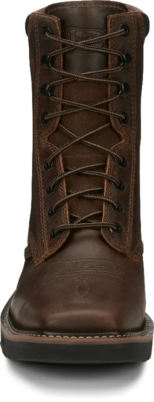 Justin Men's Stampede Pulley Aged Bark Brown Steel Toe Work Boots SE682