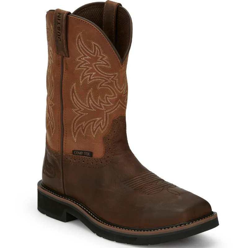 Justin Men's Stampede Switch Brown Composite Toe Work Boots SE4812