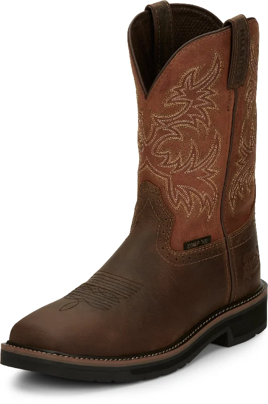 Justin Men's Stampede Switch Brown Composite Toe Work Boots SE4812