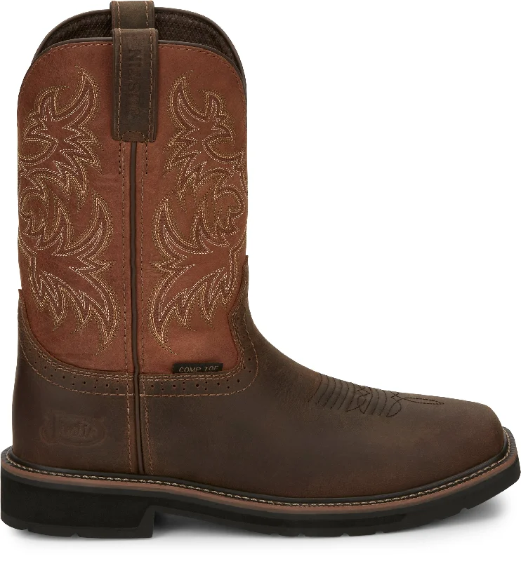 Justin Men's Stampede Switch Brown Composite Toe Work Boots SE4812