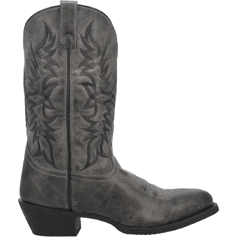 Laredo Mens Harding Grey Waxy Leather Cowboy Medium Toe Boots Style 68457