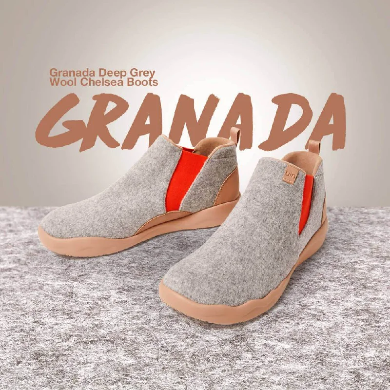 Granada Light Grey Wool Boots Men