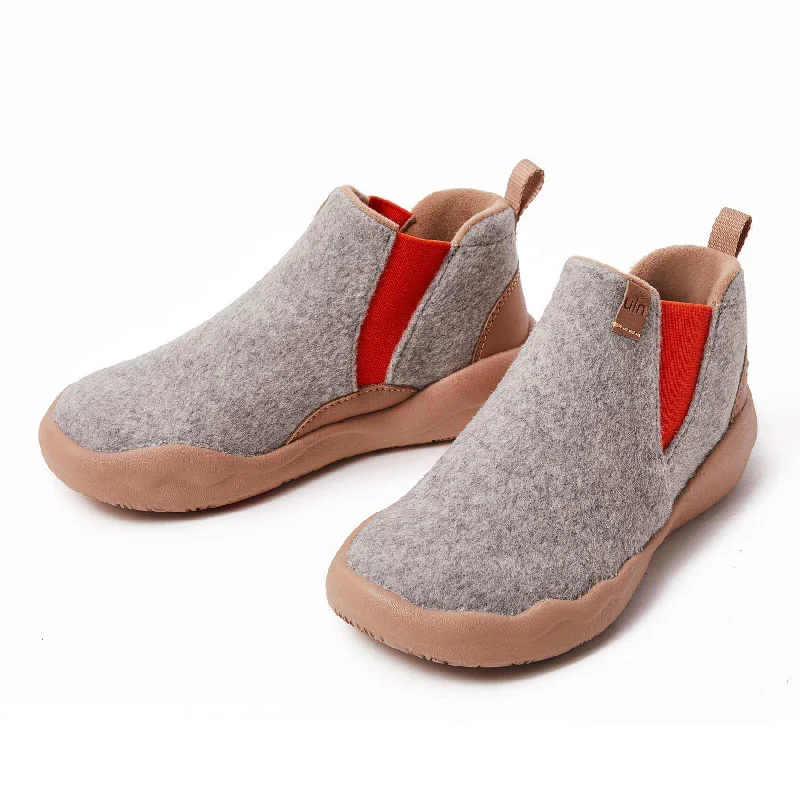 Granada Light Grey Wool Boots Men