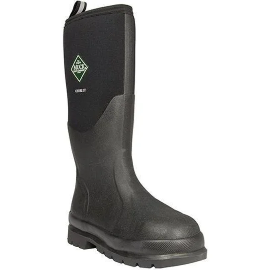 Muck Men's Chore 16"" Steel Toe WP Rubber Work Boot - Black - CHS-000A