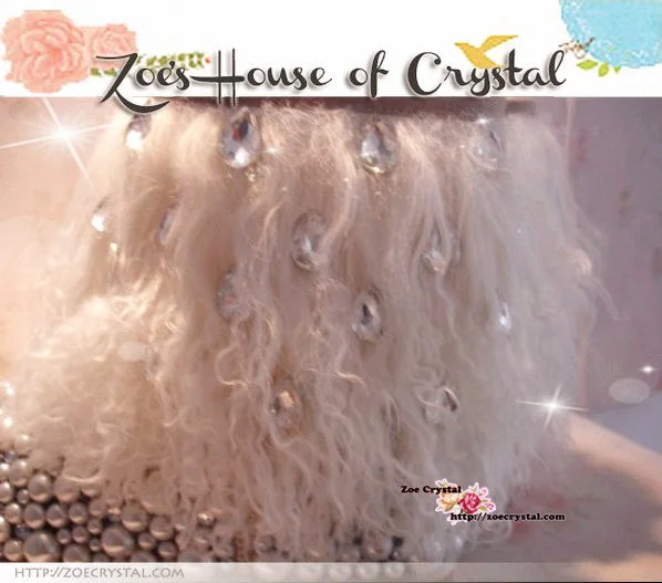 PROMOTION: WINTER Bling and Sparkly White Curly Fur SheepSkin Wool Boots w Pearls and Big STONES