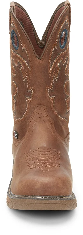 Justin Men's Stampede Rush Barley Brown Waterproof Nano Composite Toe Work Boots SE4334