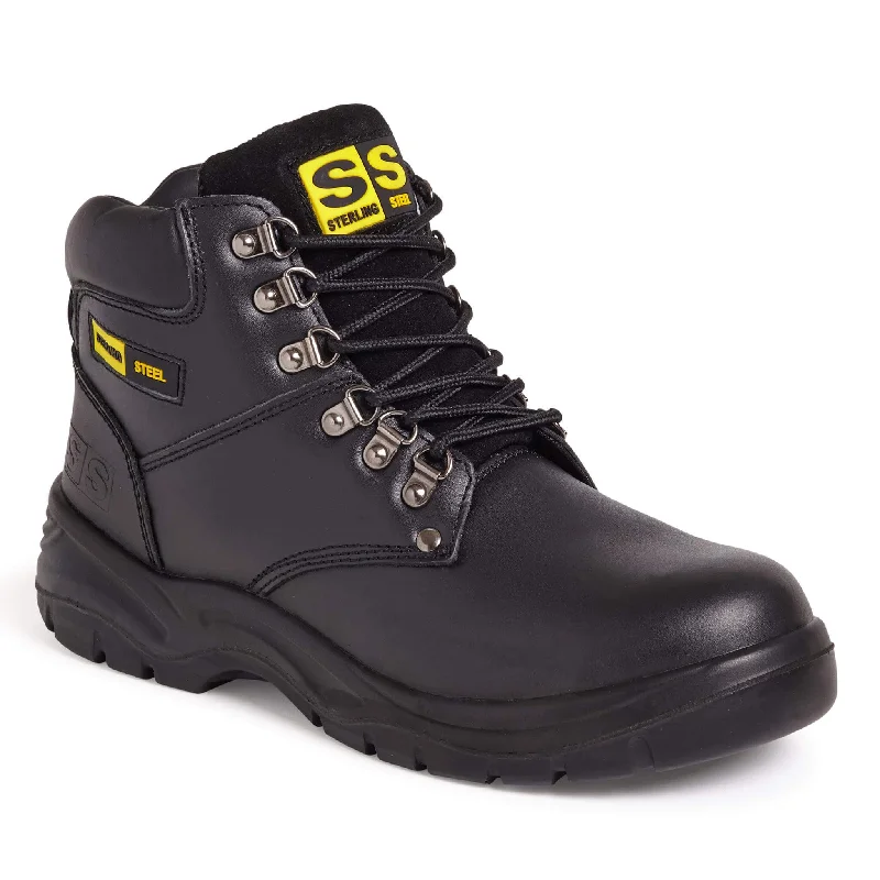 Sterling Steel SS806SM Black 6-Eye Hiker Safety Boots