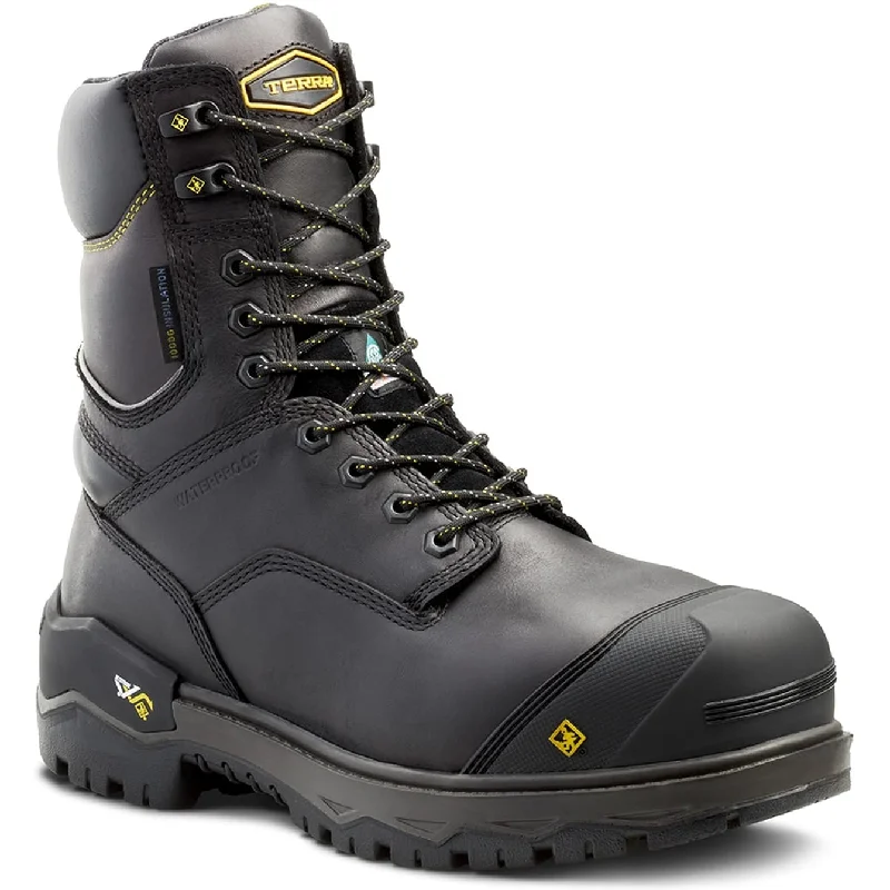 Terra Men's Gantry LXI 8"" Nano Comp Toe WP Work Boot -Black- 4TAXBK