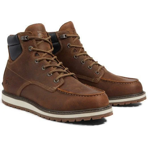 Timberland Pro Men's Irvine 6"" Soft Toe Wedge Work Boot- Brown- TB1A42TY214