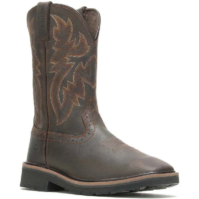 Wolverine Men's Rancher Soft Toe Western Work Boot- Brown/Rust- W10704