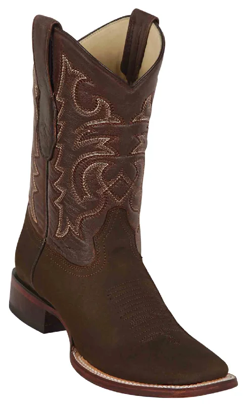 8226359 LOS ALTOS BOOTS WIDE SQUARE TOE NOBUCK TABACCO