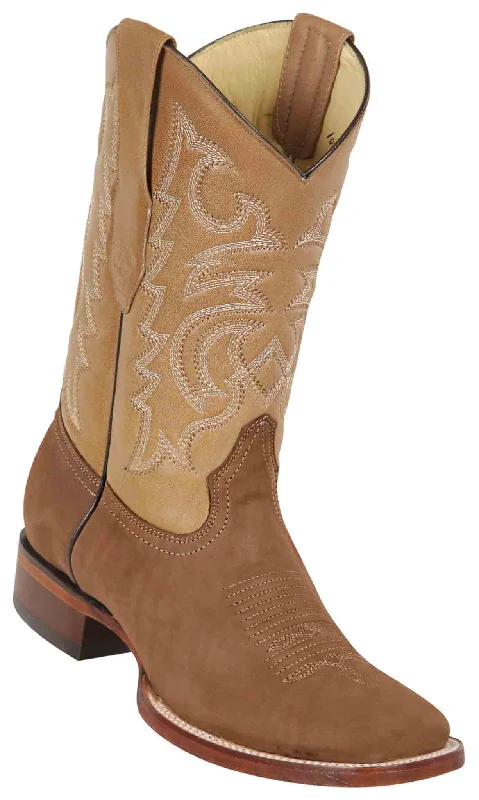 8226361 LOS ALTOS BOOTS WIDE SQUARE TOE NOBUCK TAUPE