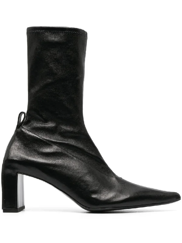 90mm pointed-toe leather boots