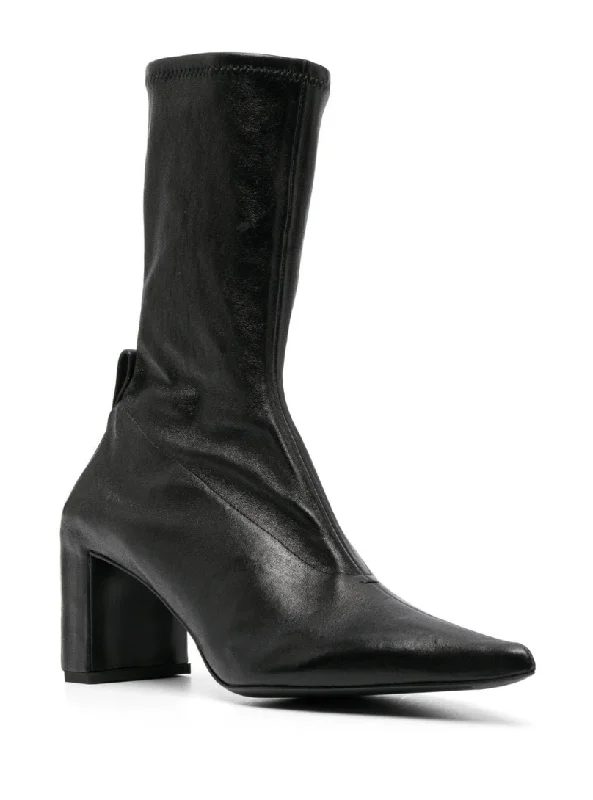 90mm pointed-toe leather boots