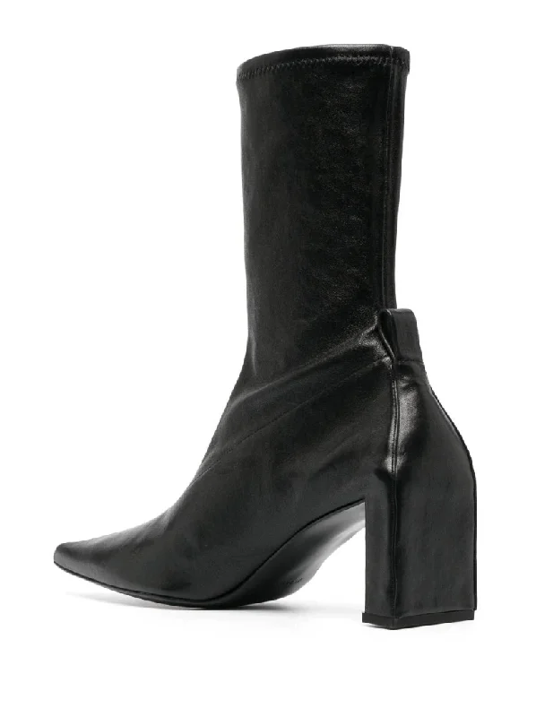 90mm pointed-toe leather boots