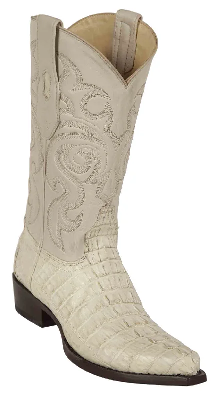 940104 LOS ALTOS BOOTS SNIP TOE CAIMAN TAIL WINTER WHITE