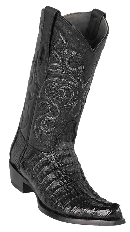 940105 LOS ALTOS BOOTS SNIP TOE CAIMAN TAIL BLACK