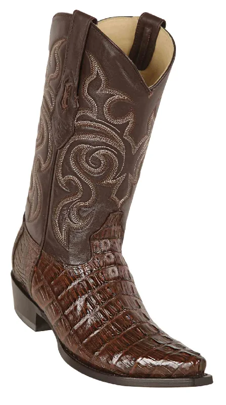 940107 LOS ALTOS BOOTS SNIP TOE CAIMAN TAIL BROWN