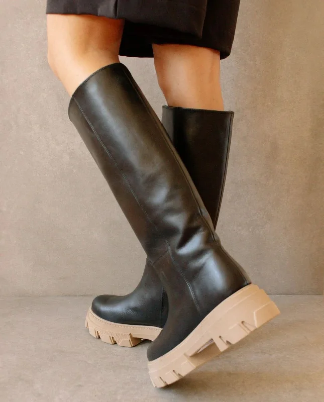 Alohas Katiuska Black Stone Beige Boots