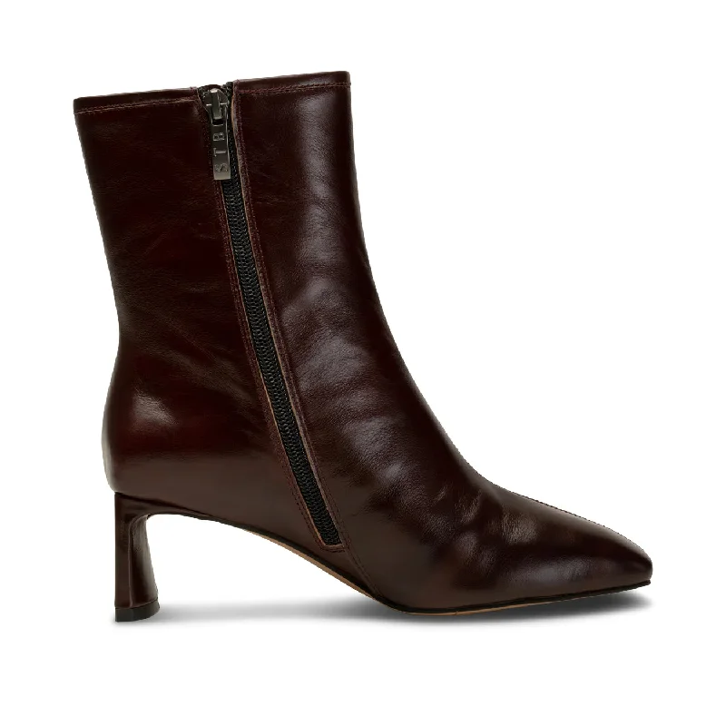 Arlo Zip Leather Boots - Brown