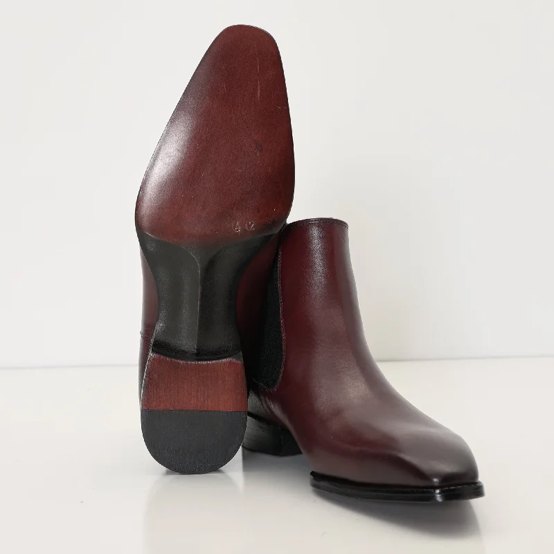 Handmade Leather Chelsea Boot - Burgundy