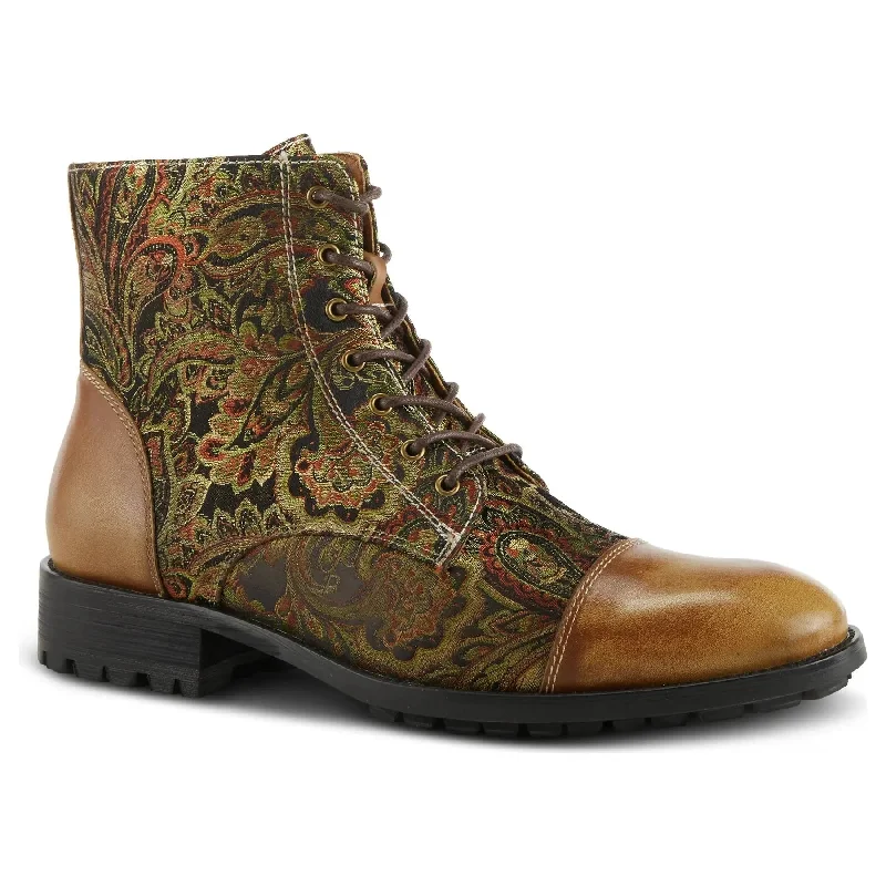 L'Artiste Men Berger Bootie - Tan Multi Leather Combo