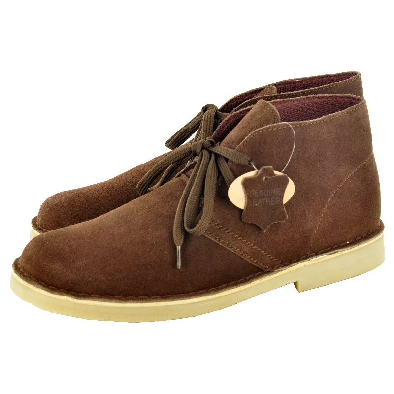 LEATHER DESERT BOOTS IN BROWN SUEDE