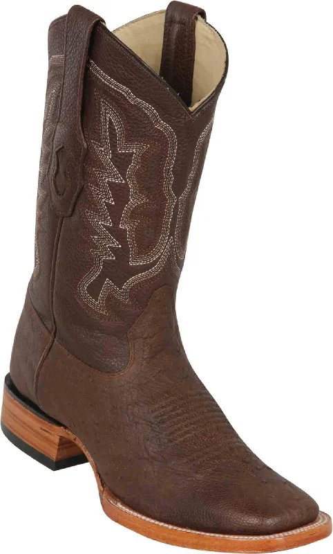 82G79707 LOS ALTOS BOOTS WIDE SQUARE TOE SMOOTH OSTRICH GRASSO BROWN