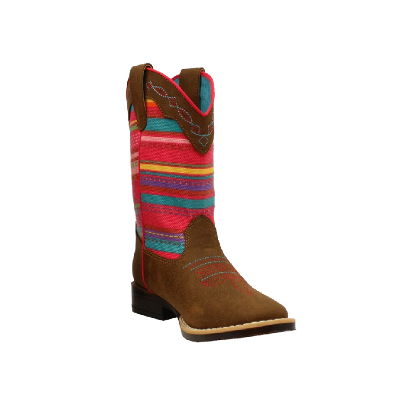 M&F Kid's Camilla Pink Multi-Colored Cowgirl Boots