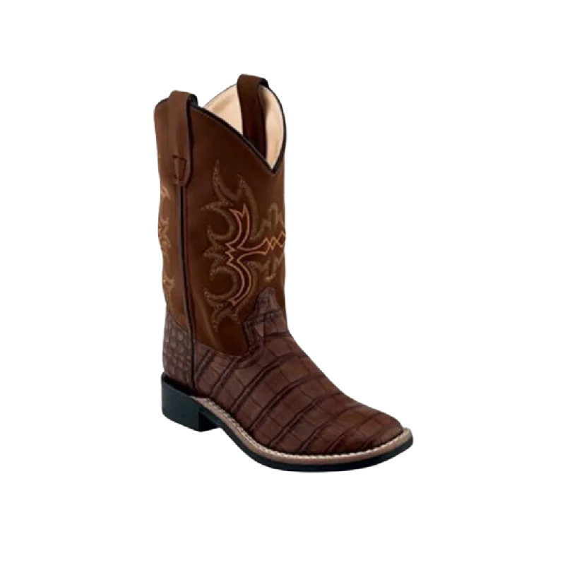 Old West Kid's Gator Print Cowboy Boots