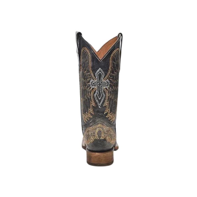 Corral Kid's Wings & Silver Cross Black Boots