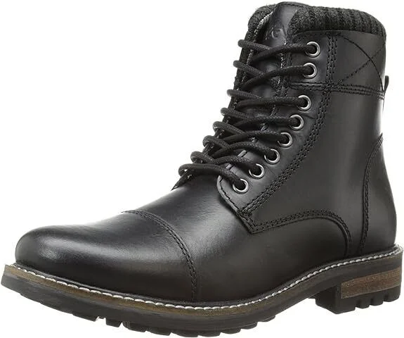 Crevo Men's Camden Leather Cap Toe Fashion Boots