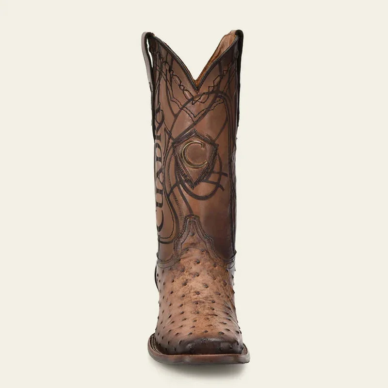 Cuadra Men's Ostrich Boots Lunge Brown