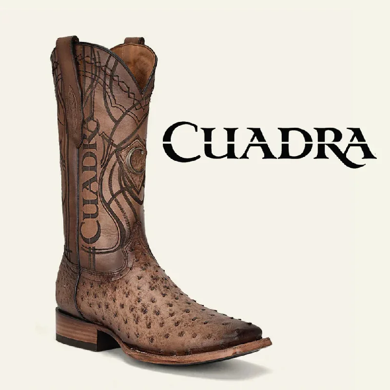 Cuadra Men's Ostrich Boots Lunge Brown